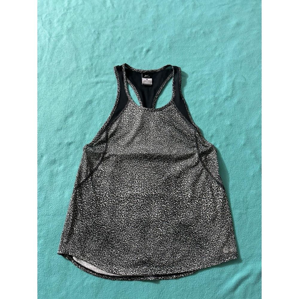 Nike Dri Fit Womens Printed Training Tank 723926 Black‎ Size Small